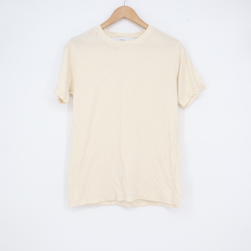 IRO Paris Mens Cream Off-White Cotton Crewneck Short Sleeve T-Shirt Size XS